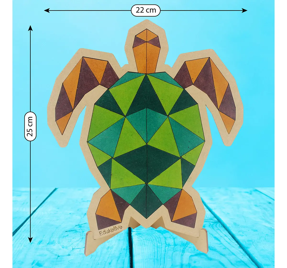 Eduketive PuzzleDecor Turtle Decorative Coloring Puzzle with Stand 51 Pieces Kids Age 3-12 Years Old + Free Colors