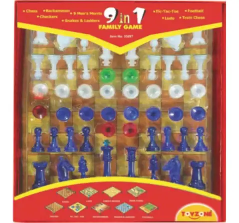 Toyzone 9 In 1 Family Games Multicolour, 3Y+