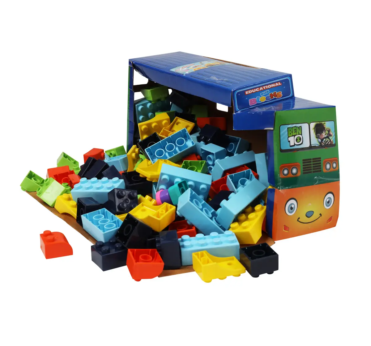 Toyzone Educational Bus Blocks Ben10 111 Pieces Multicolour, 3Y+