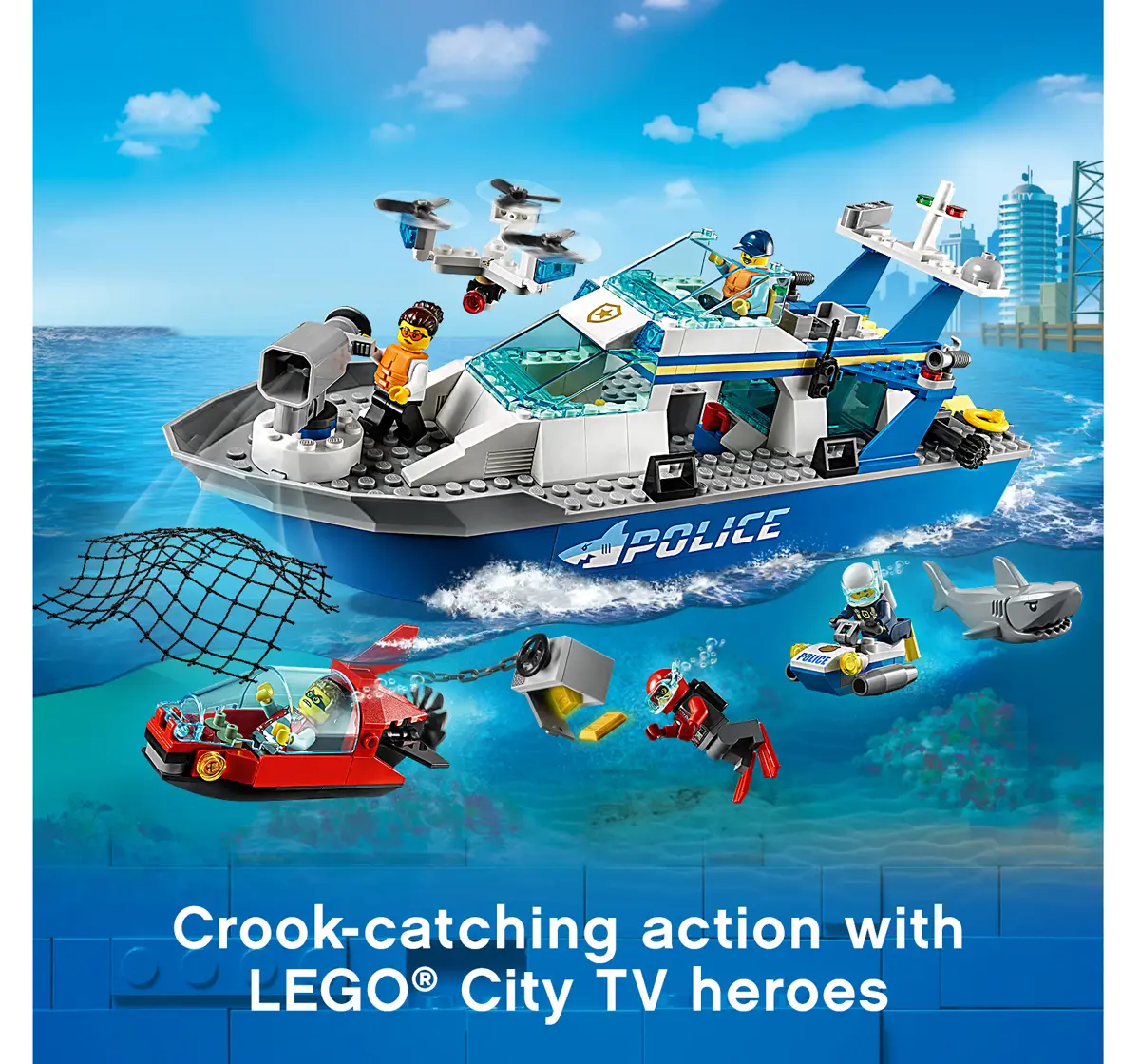 Lego City Police Patrol Boat 60277 Building Kit  Cool Police Toy for Kids, New 2021 (276 Pieces)