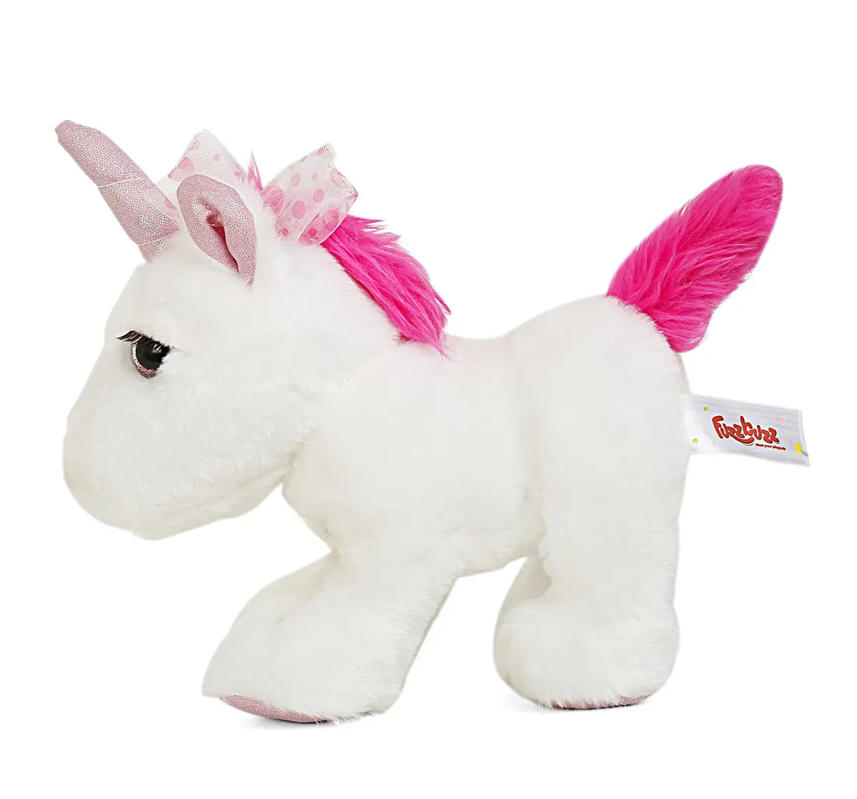Fuzzbuzz Unicorn Quirky Plush, Soft Toys for Kids, White & Pink, 1Y+