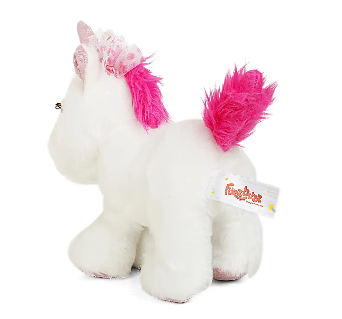 Fuzzbuzz Unicorn Quirky Plush, Soft Toys for Kids, White & Pink, 1Y+