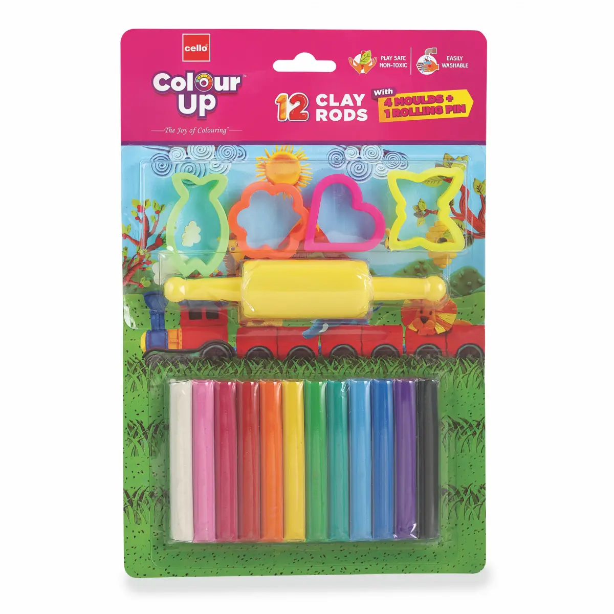 COLOURUP Colourup Clay, Play Dough Clay Set for Kids, 12 Rods, Multicolour, 4Y+