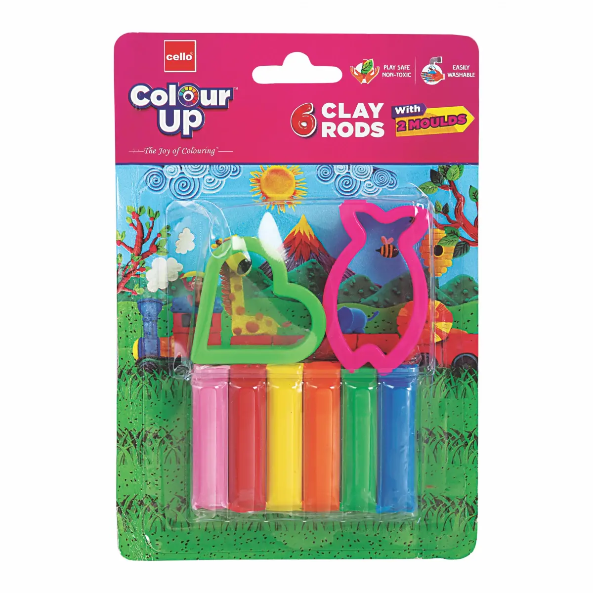 COLOURUP Colourup Clay, Play Dough Clay Set for Kids, 6 Rods, Multicolour, 4Y+