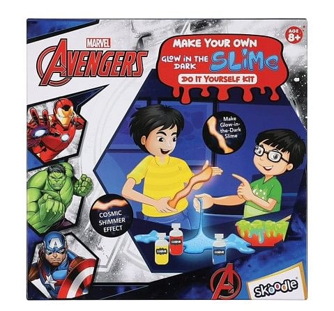 Marvel Avengers Glow in the Dark Cosmic Shimmer slime DIY Plastic Kit Multicolour 8Y+