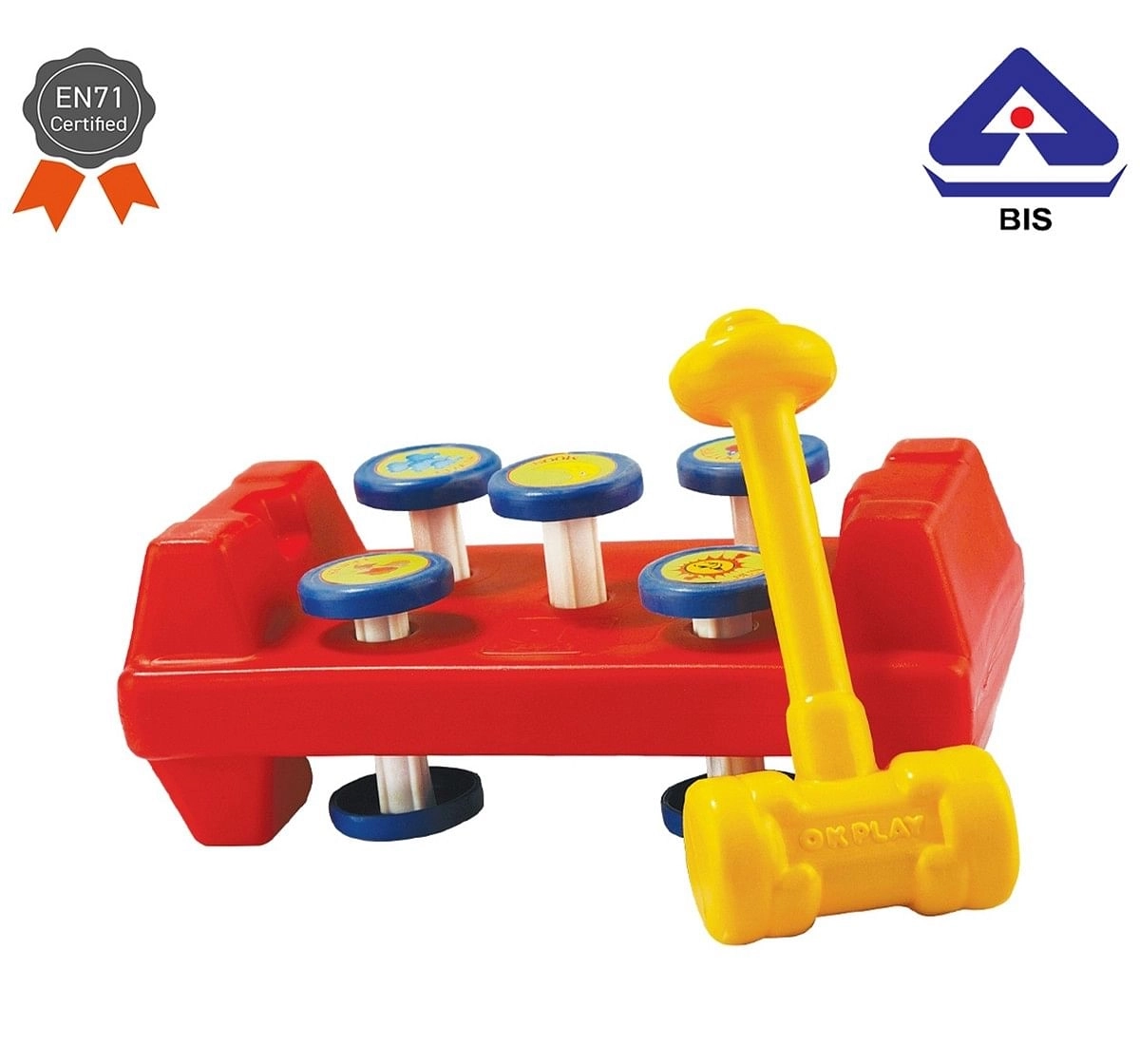 Ok Play Bang Bang Plastic Toy with Hammer Baby hammer rattles Multicolor 0M+