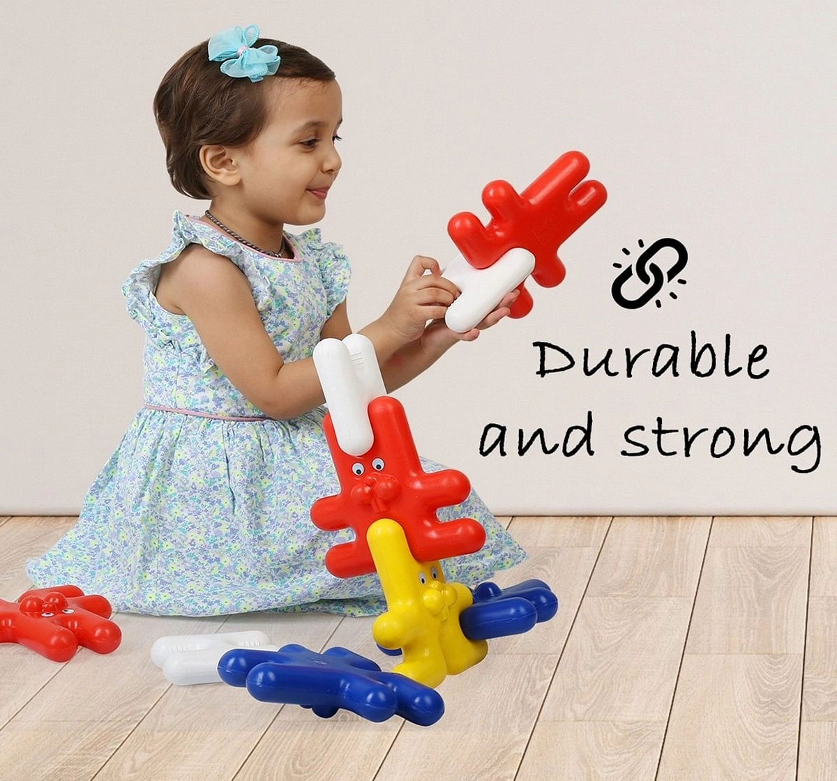 Ok Play Funny Bunny Link Interlocking blocks Early learning educational toy for kids Multicolor 0M+