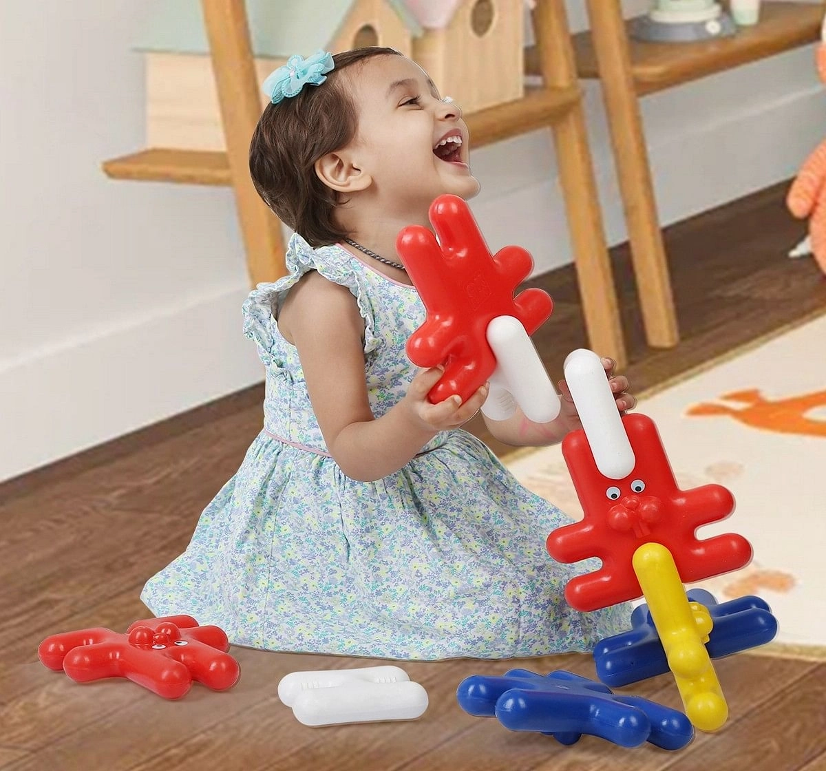 Ok Play Funny Bunny Link Interlocking blocks Early learning educational toy for kids Multicolor 0M+
