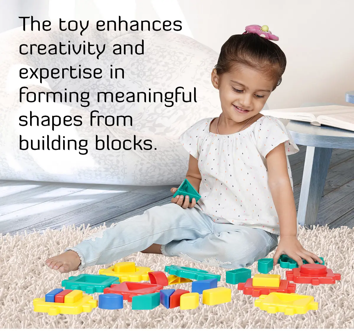 Ok Play Geometrical Genious Interlocking blocks Early learning educational toy for kids Multicolor 3Y+