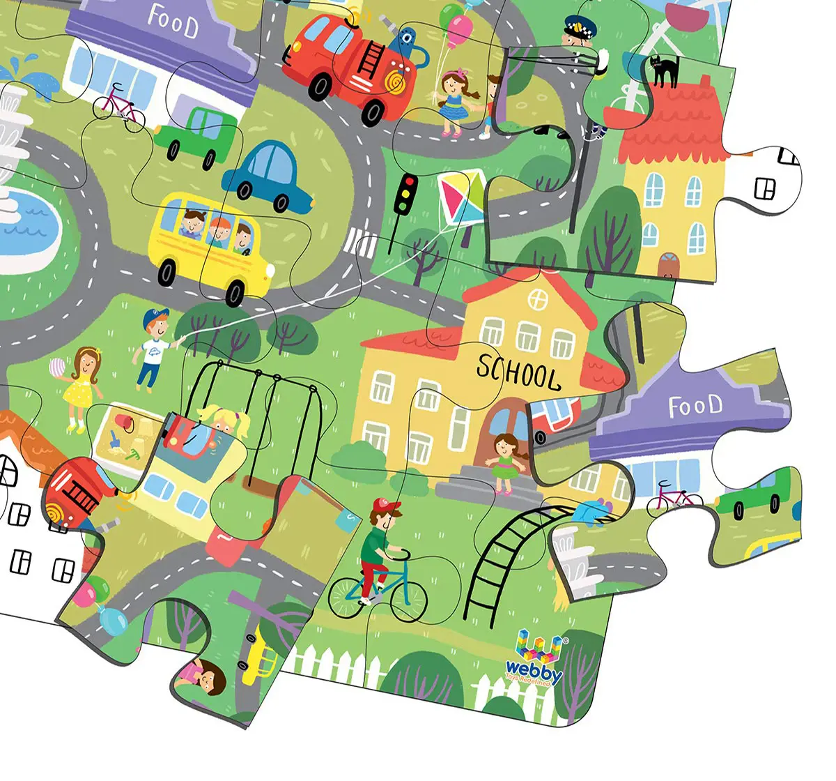 Webby City Road Wooden Puzzle 30 pcs,  3Y+ (Multicolour)