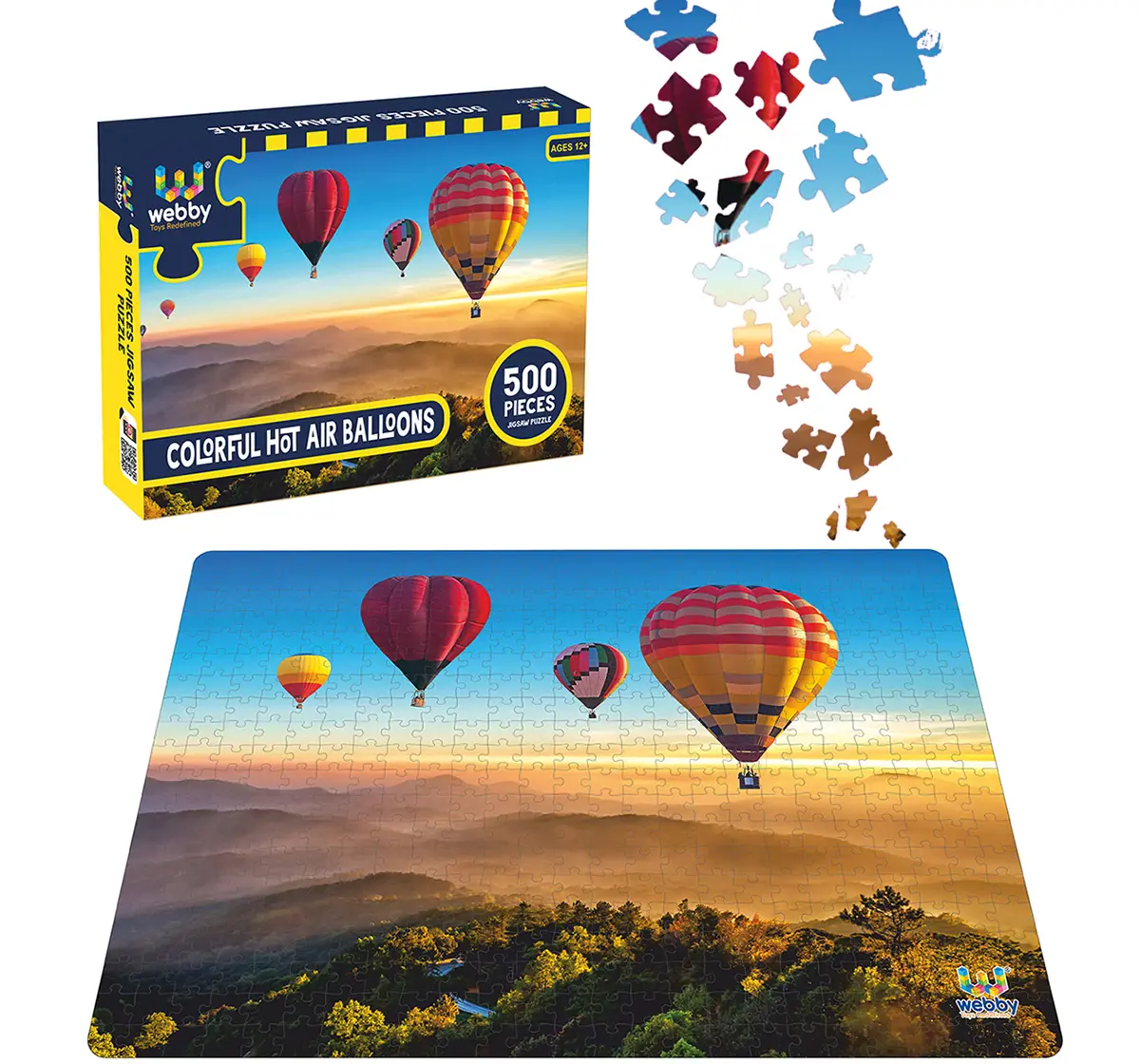 Webby Hot Air Balloons Puzzle 500pcs,  6Y+ (Multicolour)
