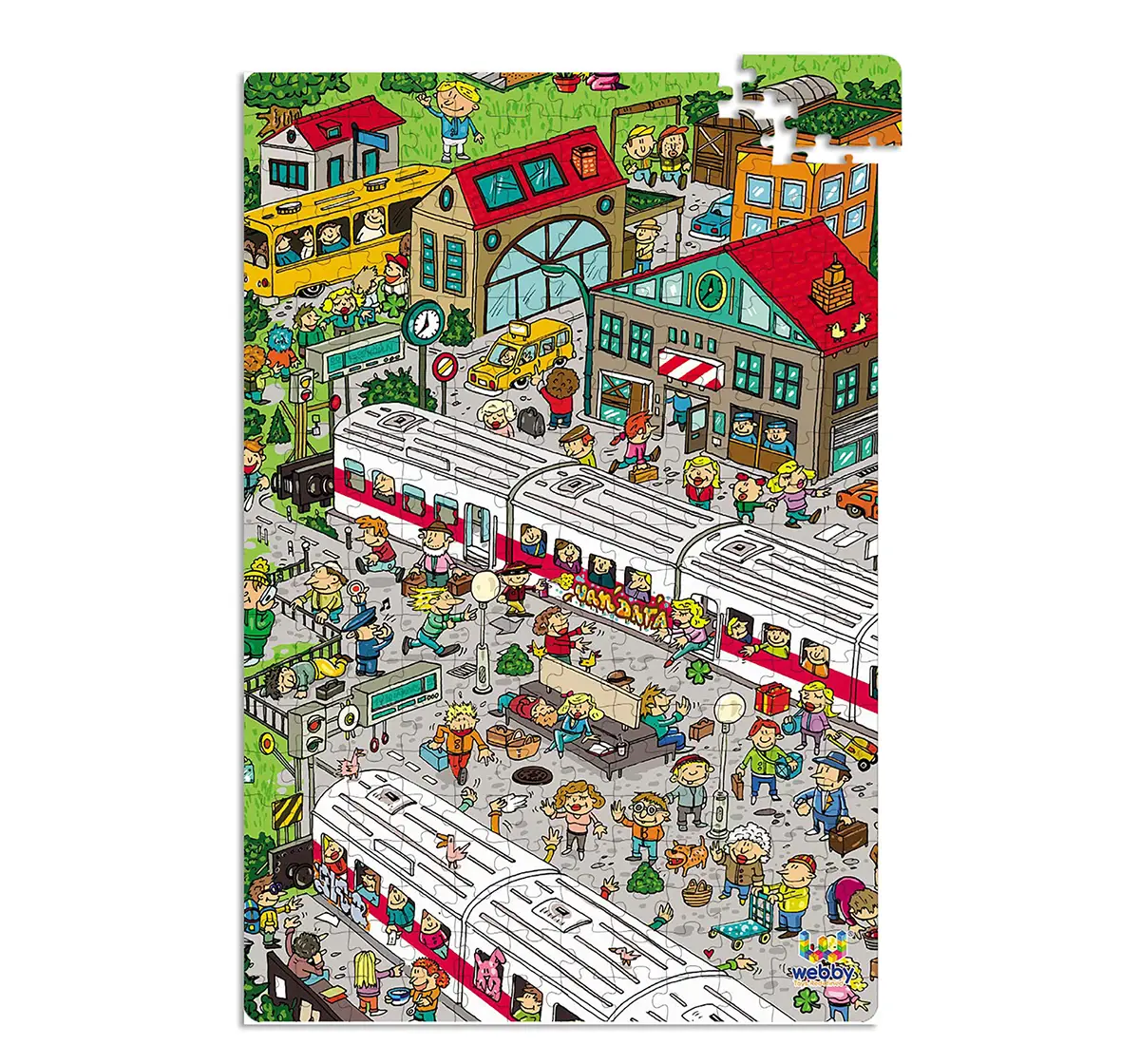 Webby Railway Station Wooden Puzzle 252pcs,  6Y+ (Multicolour)