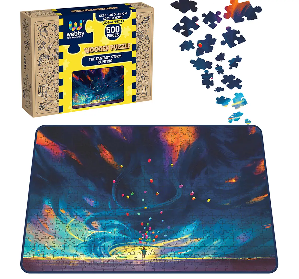 Webby Fantasy Storm Painting Wooden Puzzle 500pcs,  6Y+ (Multicolour)