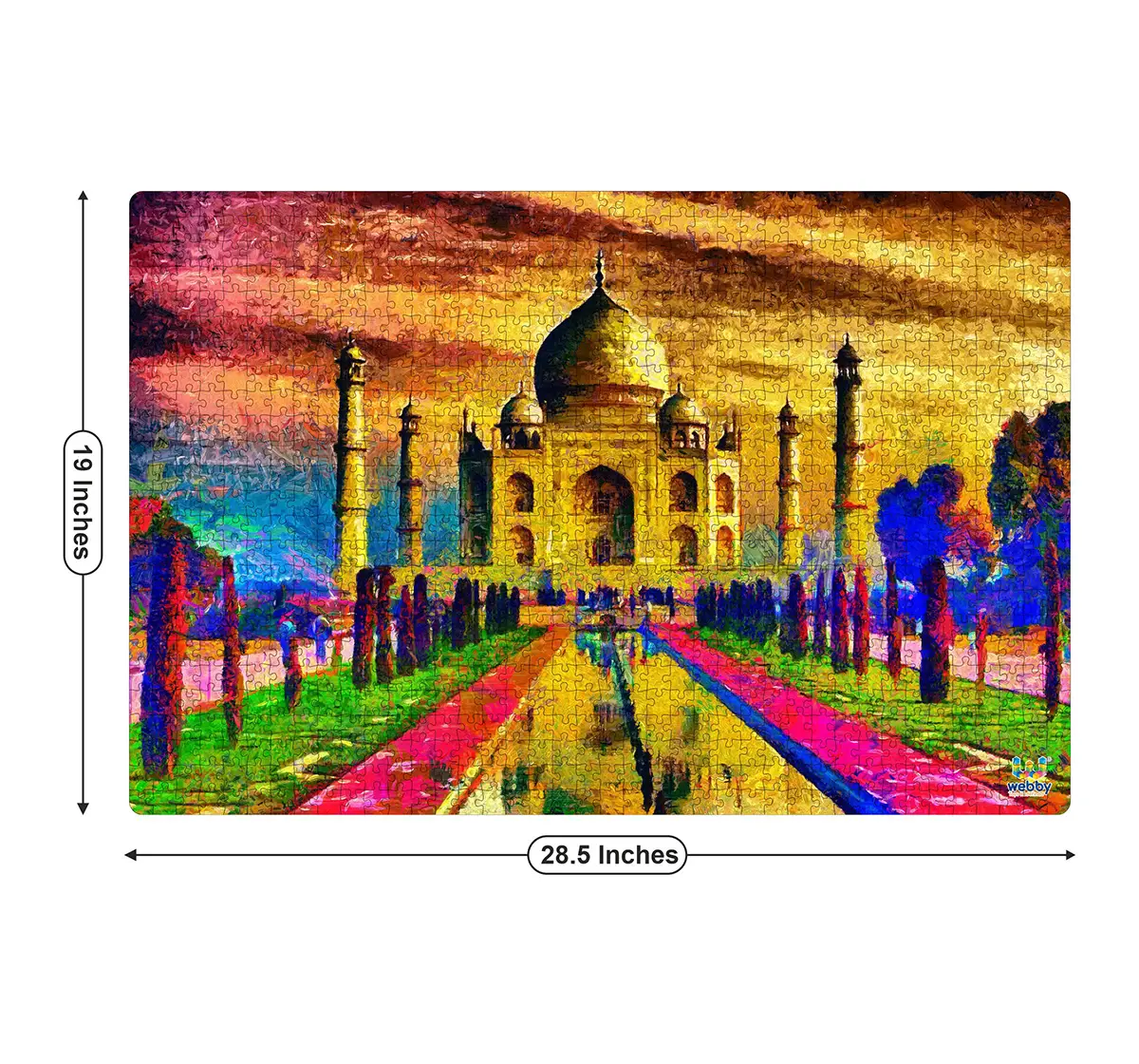Webby Taj Mahal Painting Wooden Puzzle 1000pcs,  14Y+ (Multicolour)