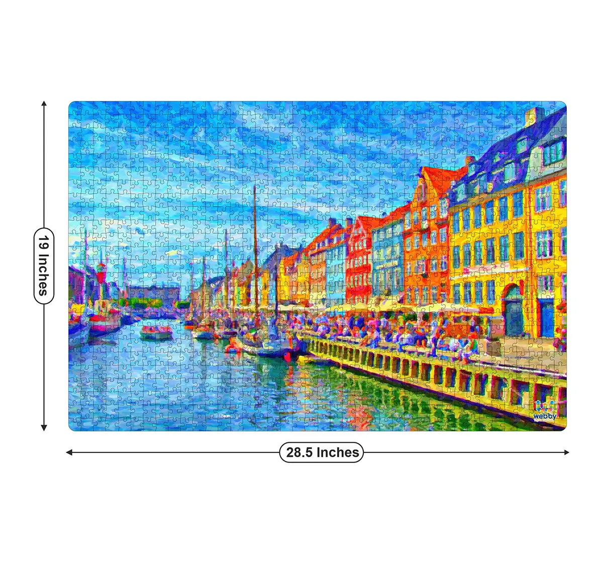 Webby Nyhavn Denmark Wooden Puzzle 1000pcs,  14Y+ (Multicolour)