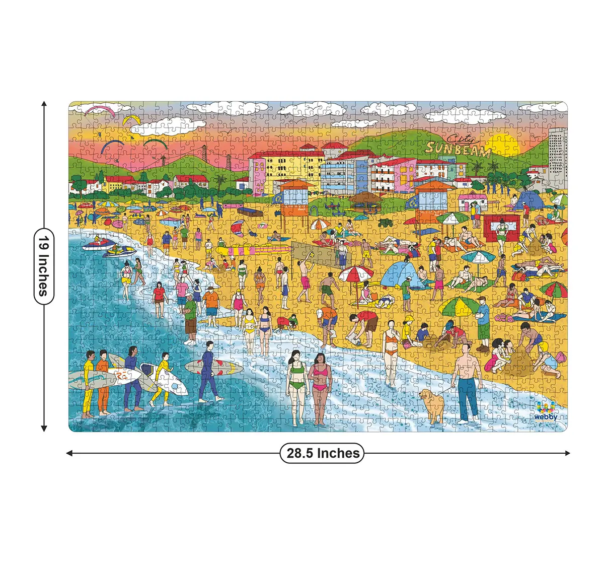 Webby Beach Wooden Puzzle 1000pcs,  14Y+ (Multicolour)