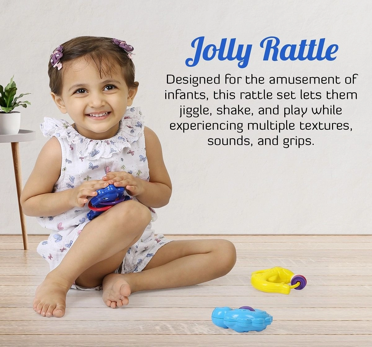 Ok Play Jolly Rattle kids Rattle for new born babies Multicolor 0M+