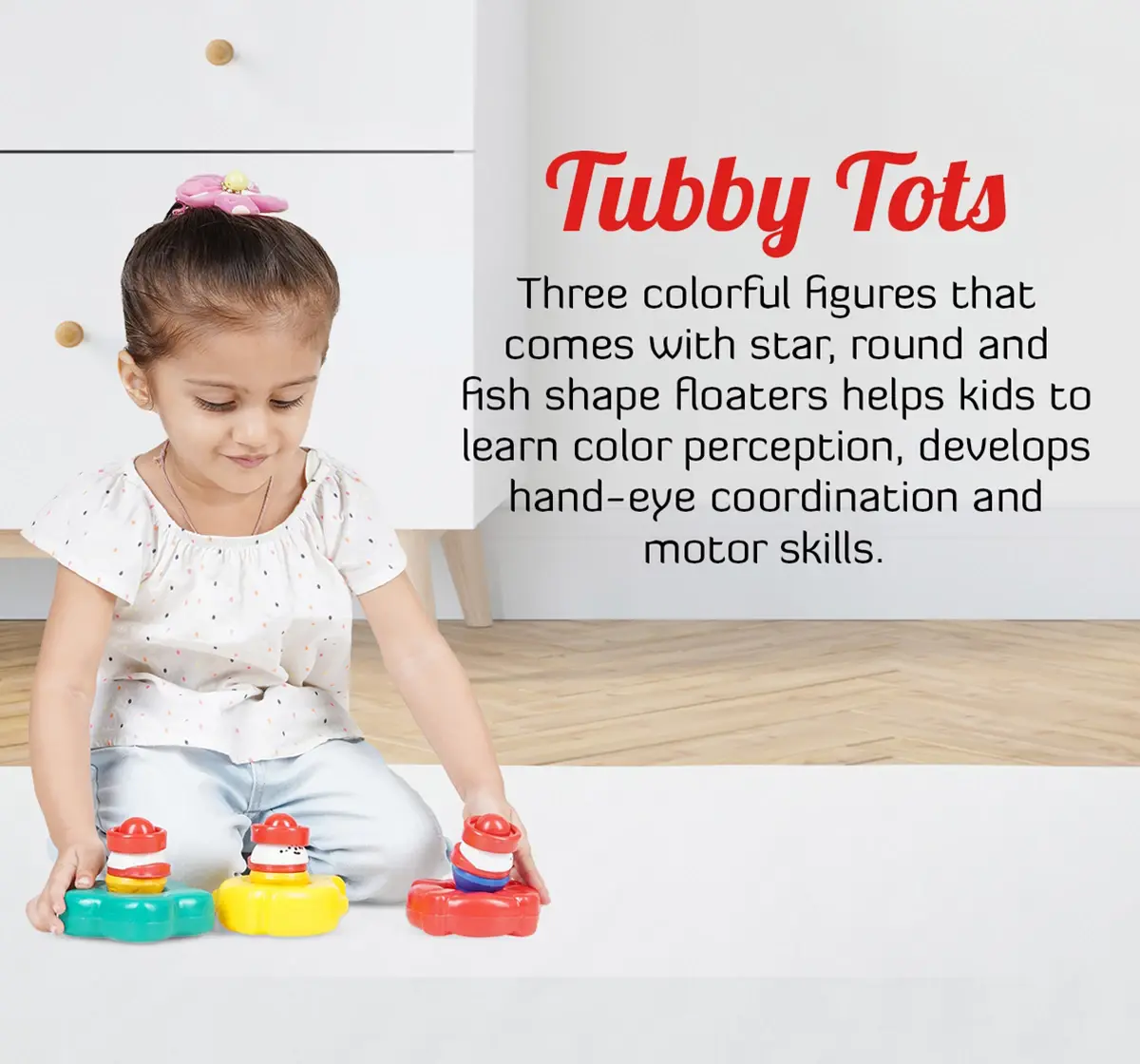 Ok Play Tubby Tots with Star Round Fish Shaped Floaters Toddler-Floater Toy Multicolor 0M+