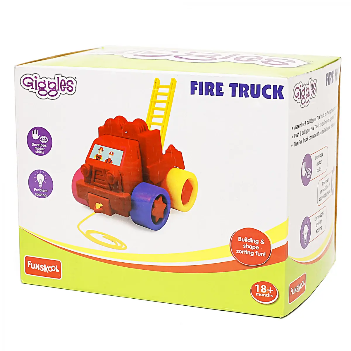 Giggles Fire Truck, 18M+, Multicolour