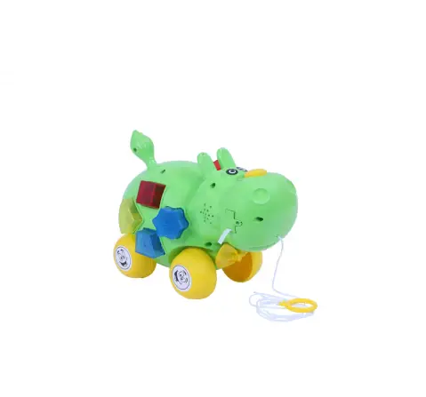 Toyzone Pull Along Baby Hippo 71532 Green, 12M+