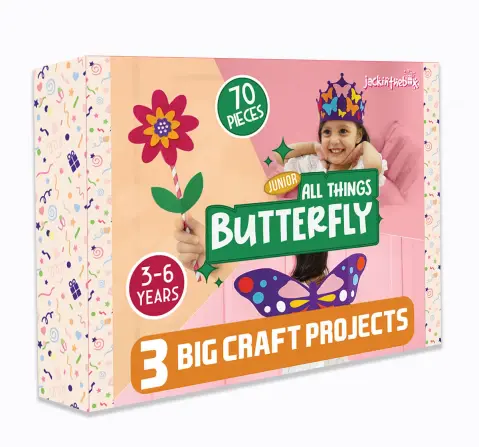 Jack In The Box Butterflies Costume 3 Craft Projects Kit For Girls Ages 3Y+, Multicolour