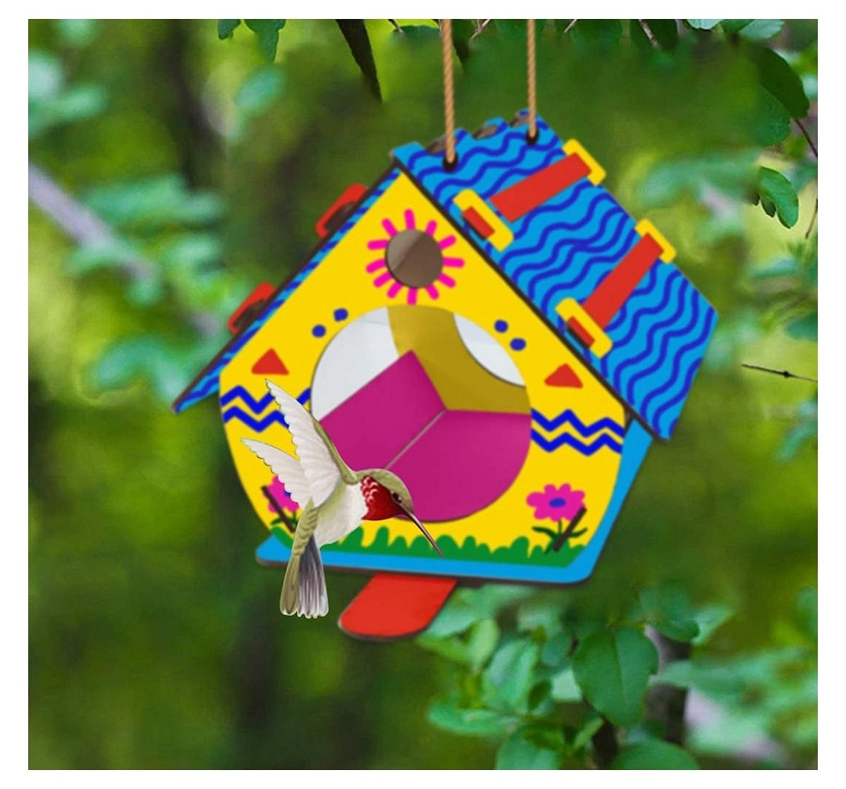 Webby DIY Wooden Build & Paint Bird House for Kids Toy,  3Y+ (Multicolour)