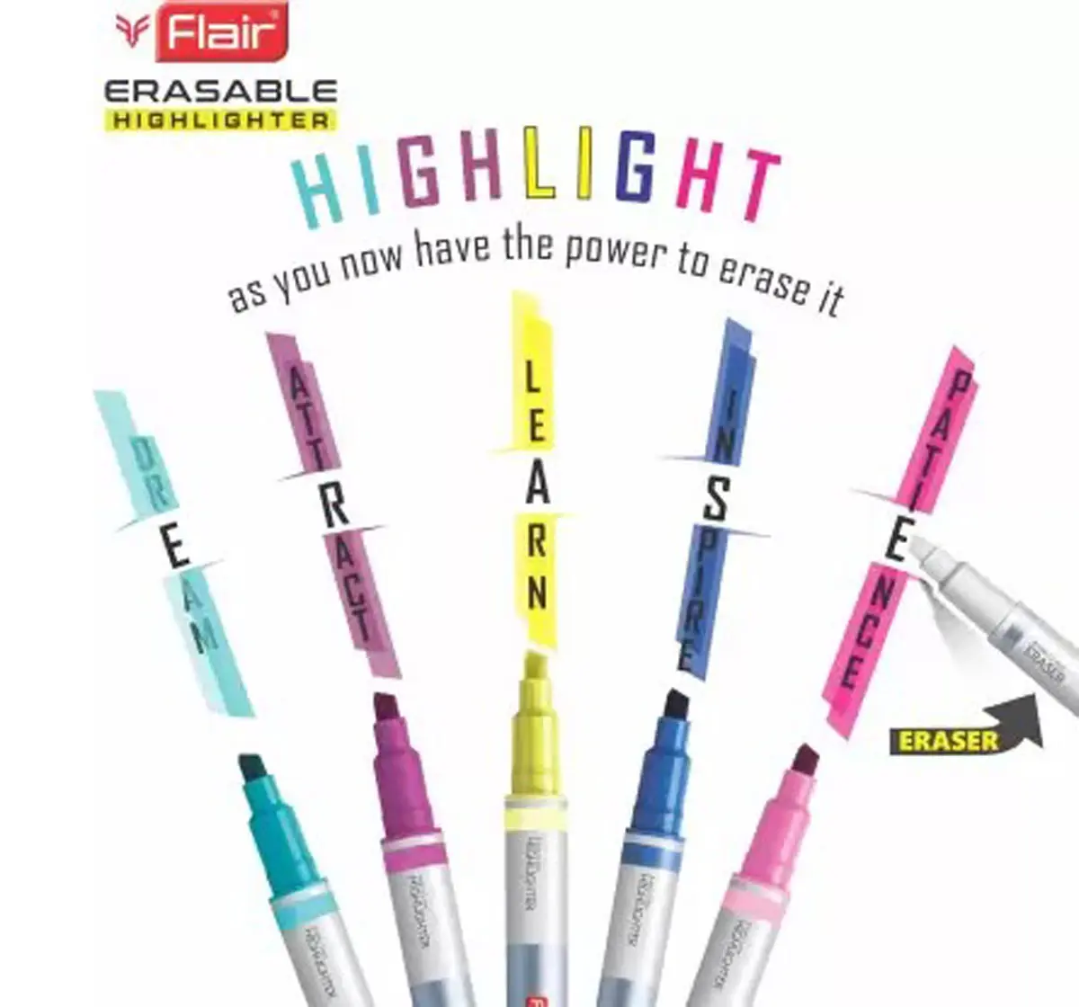 Flair Erasable Highlighter Multicolor 5Y+