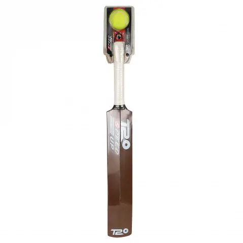 Speed Up Wooden Cricket Bat & Ball, Size 1, Brown, 5Y+