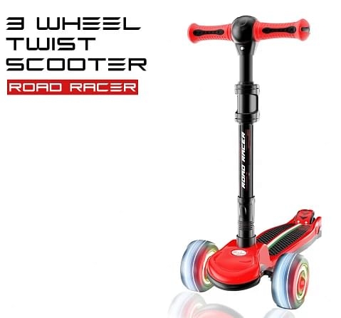 Zoozi 3 Wheel Twist Scooterfor Outdoor play Red 3Y+