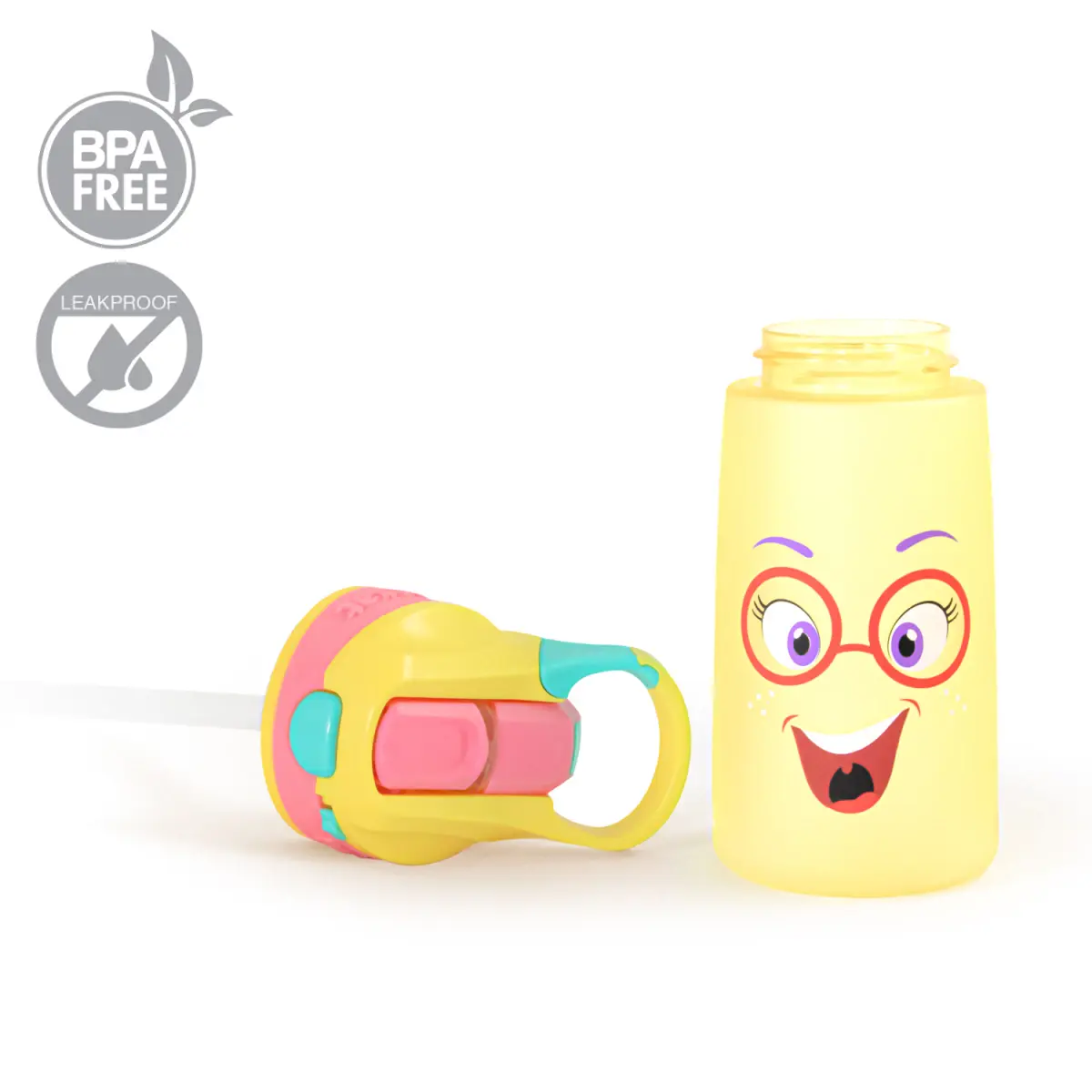 Rabitat Snap Lock Sipper Bottle Sizzle 410 ml For Kids of Age 3Y+, Multicolour