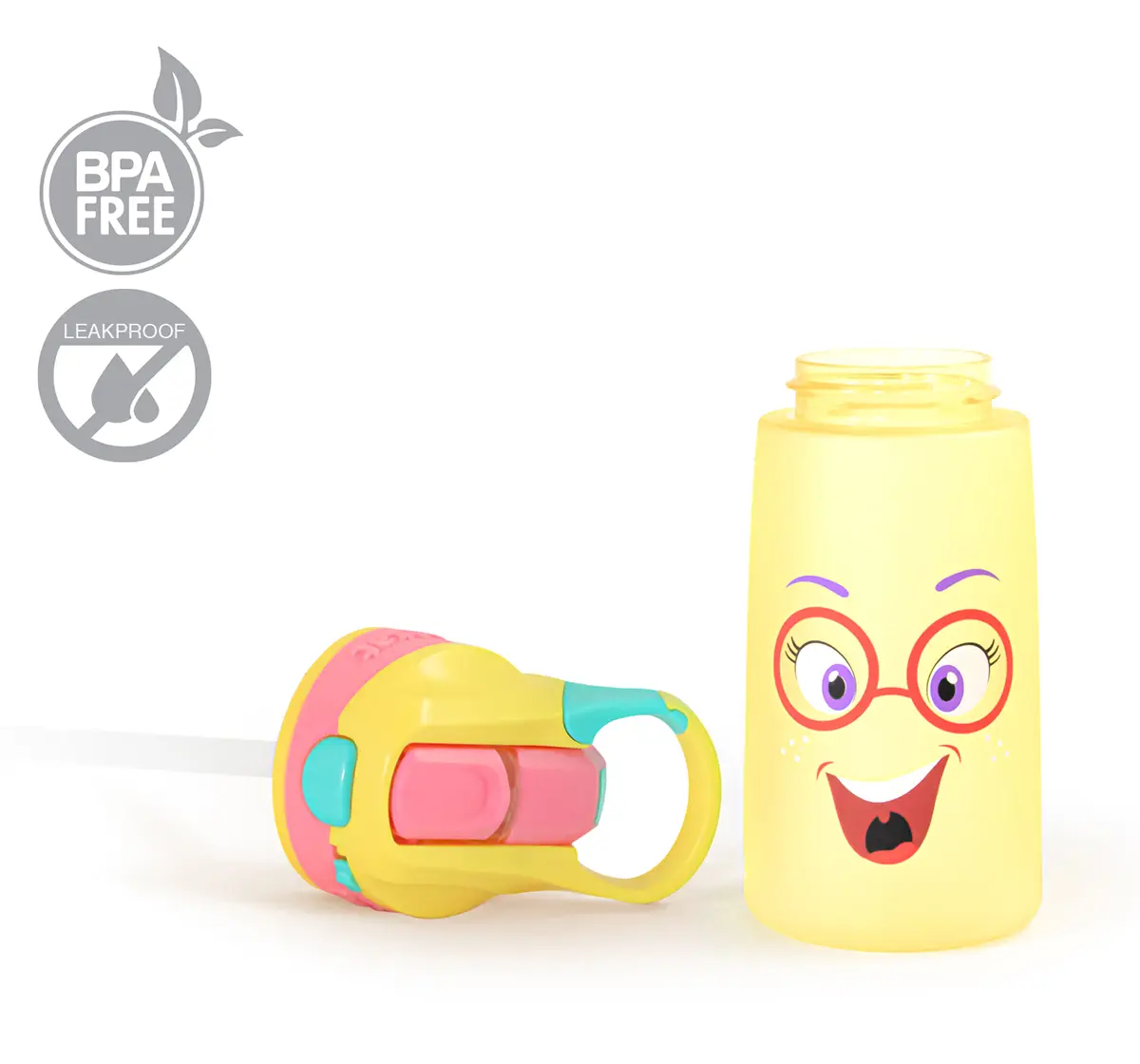 Rabitat Snap Lock Sipper Bottle Sizzle 410 ml For Kids of Age 3Y+, Multicolour