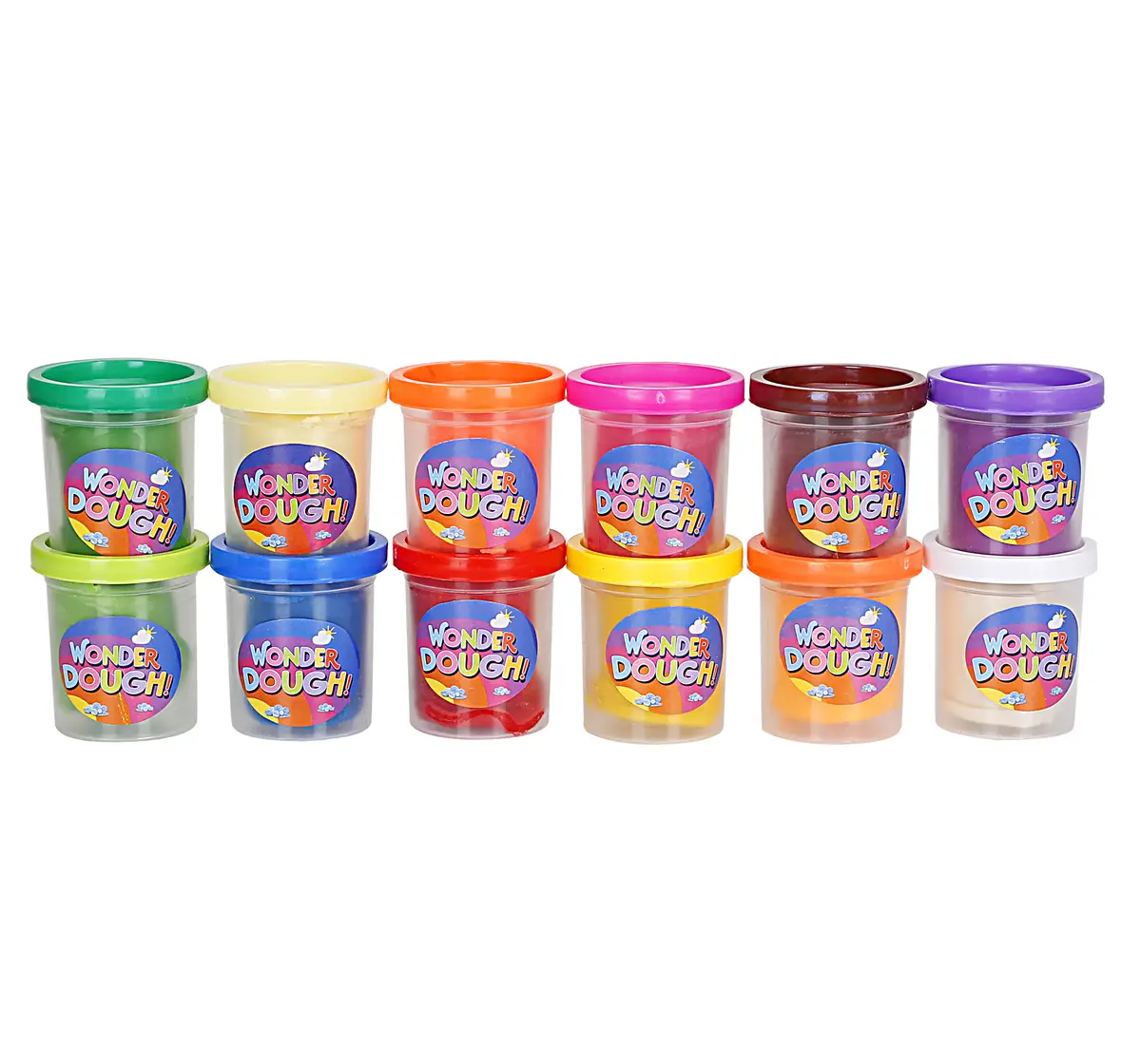 Youreka Dough 12 Shades 50 Grams Dough Tubs Multicolour 3Y+
