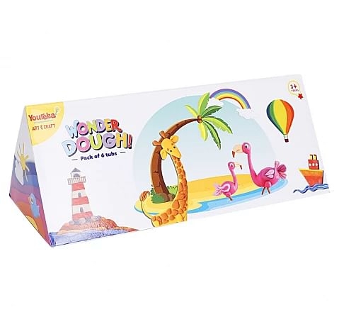 Youreka Dough 6 Shades 75 Grams Dough Tubs Multicolour 3Y+