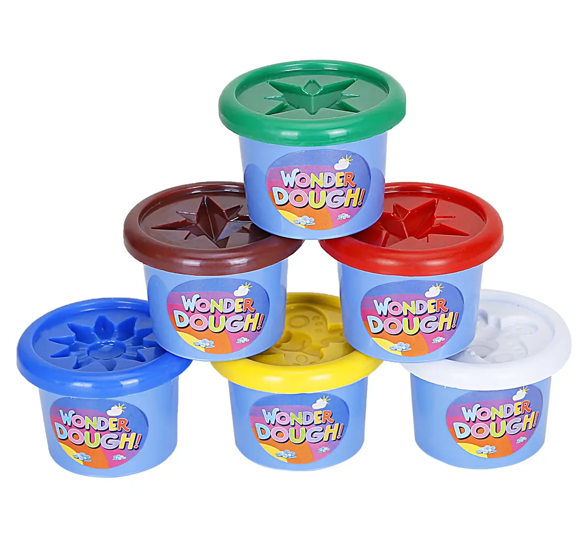 Youreka Dough 6 Shades 75 Grams Dough Tubs Multicolour 3Y+