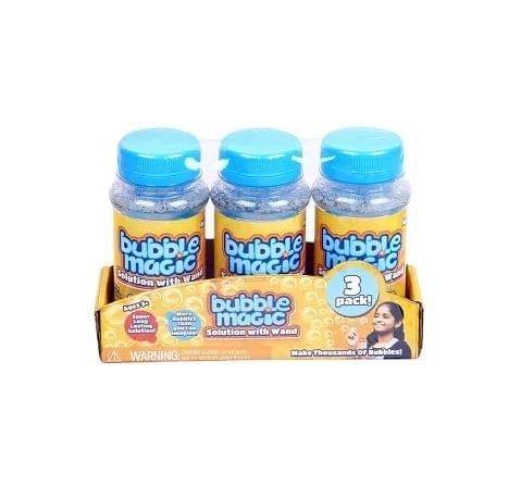 Bubble Magic Bubble Solution Bottle with Wand Pack of 3 118 ML Each, Boys & Girls for The Age 3 Years and Above