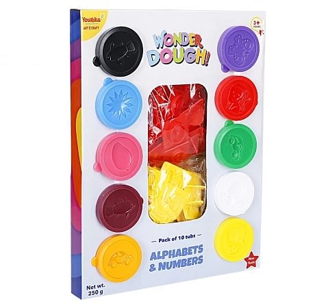 Youreka Dough Stamp Alpha Number Dough Tubs Multicolour 3Y+