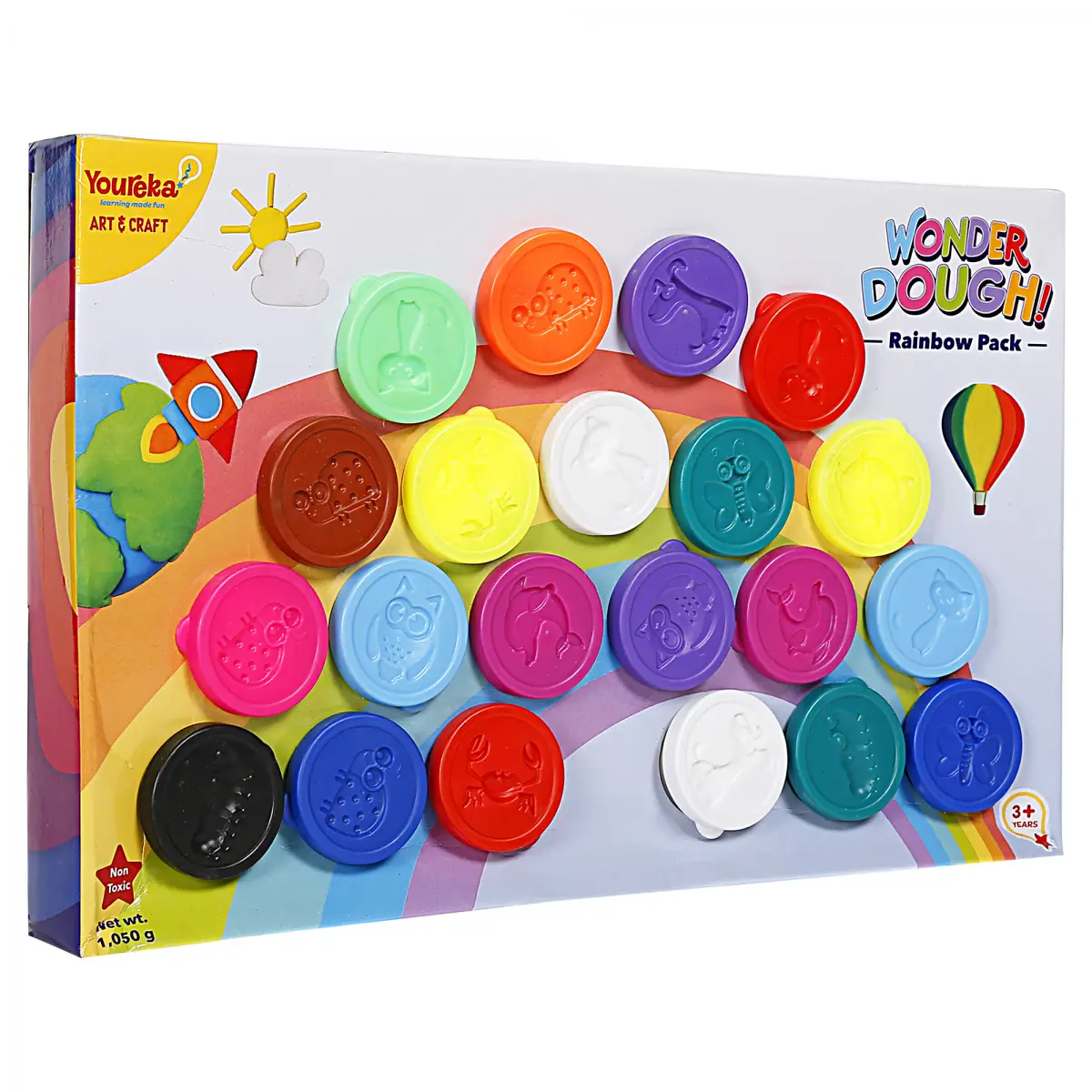 Youreka Wonder Dough, Rainbow Pack, Art & Craft, Pack of 21 Tubs, 3Y+