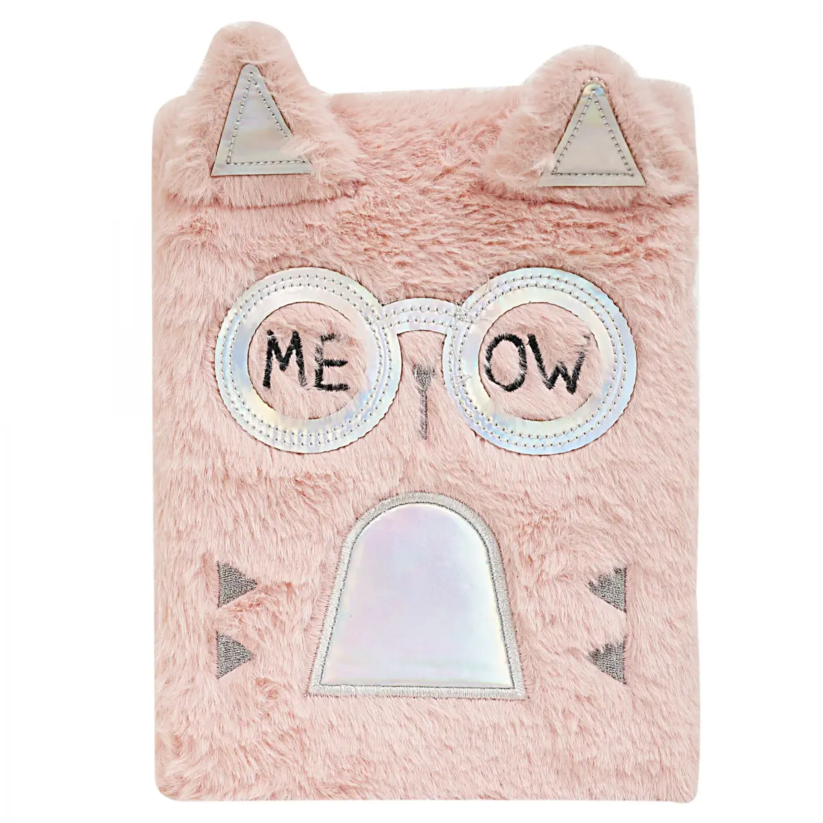 Luvley Fancy Fluffy Cat Plush Notebook, 3Y+, Pink