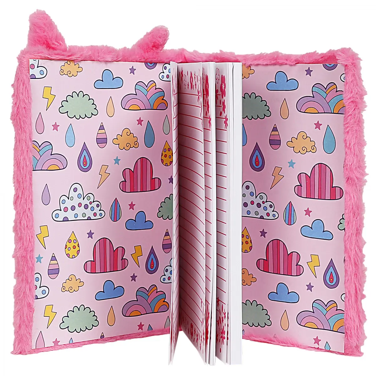 Luvley Whimsical fluffy Fox Notebook, Pink