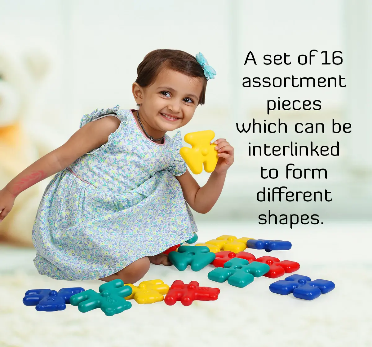 Shooting star Joy link set of 16 assembled shapes Linking toys Multicolor 1Y+