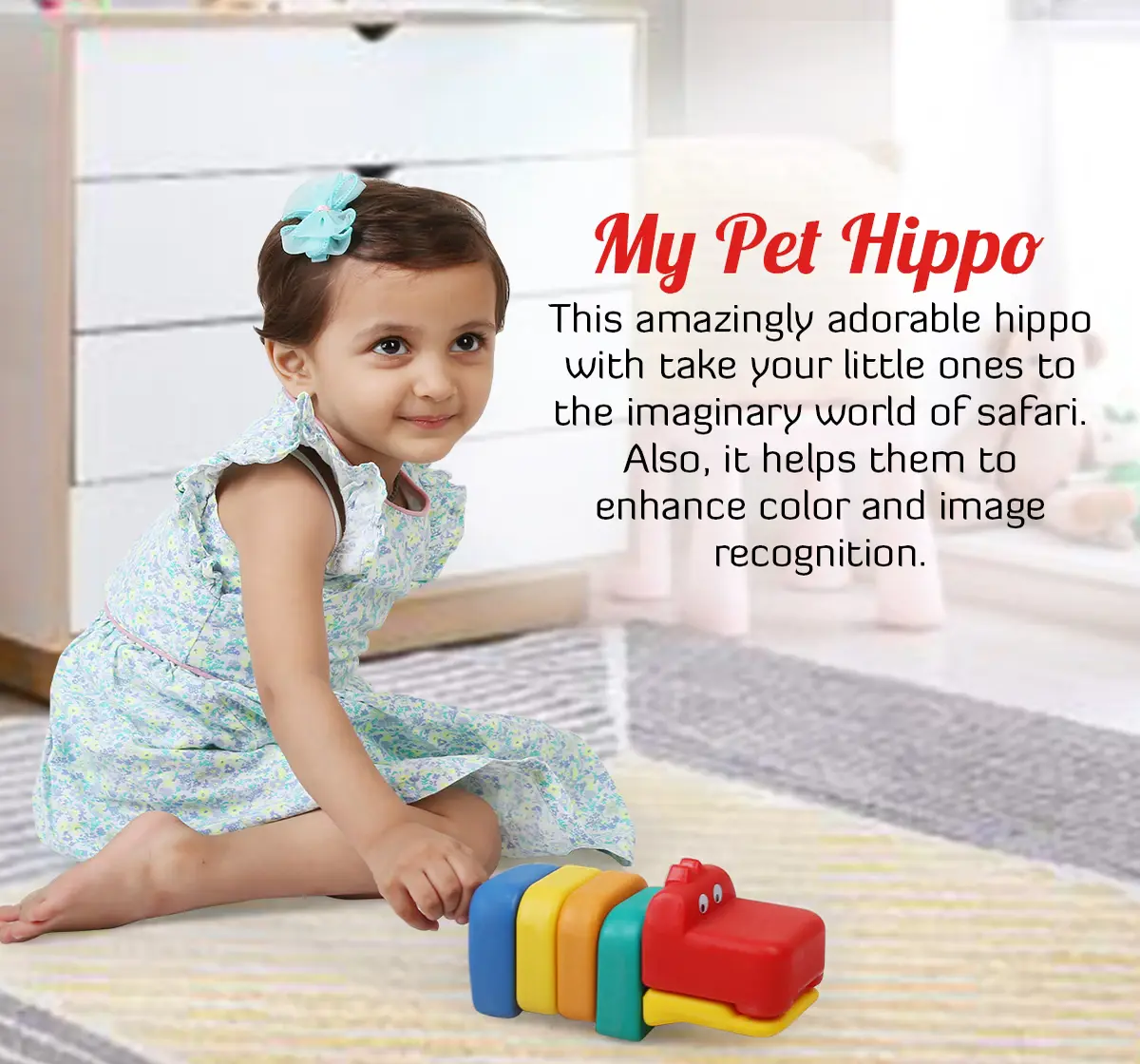 Shooting star My Pet hippo Plastic toy for kidsToddlers toys Multicolor 1Y+
