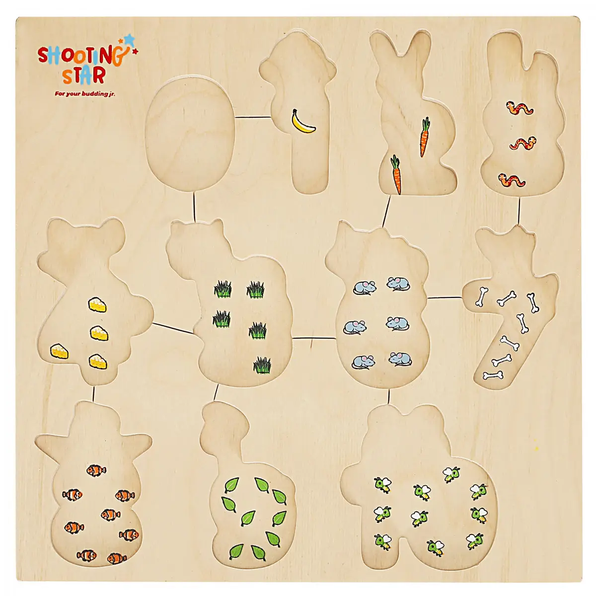 Shooting Star Wooden Chunky Number Puzzle, 3Y+, Multicolour