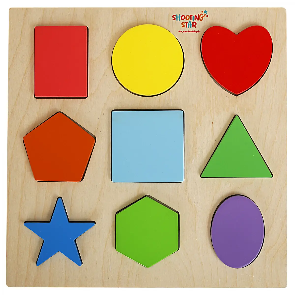 Shooting Star Wooden Chunky Shapes Puzzle, 3Y+, Multicolour