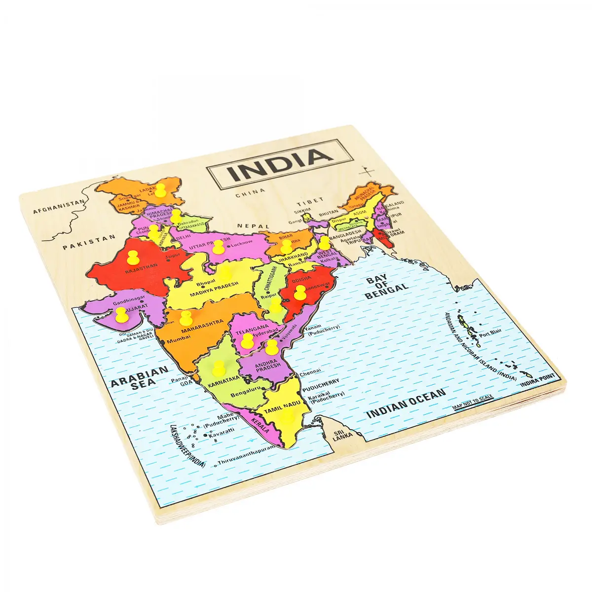 Shooting Star Wooden Chunky Puzzle India Map, 5Y+