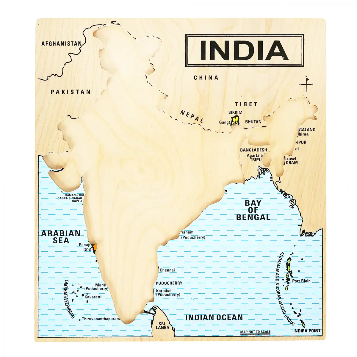 Shooting Star Wooden Chunky Puzzle India Map, 5Y+