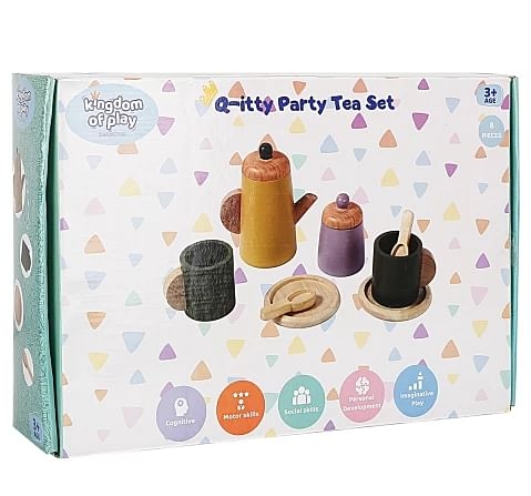 Kingdom of Play 8 Piece Tea Set for kids 3Y+, Multicolour