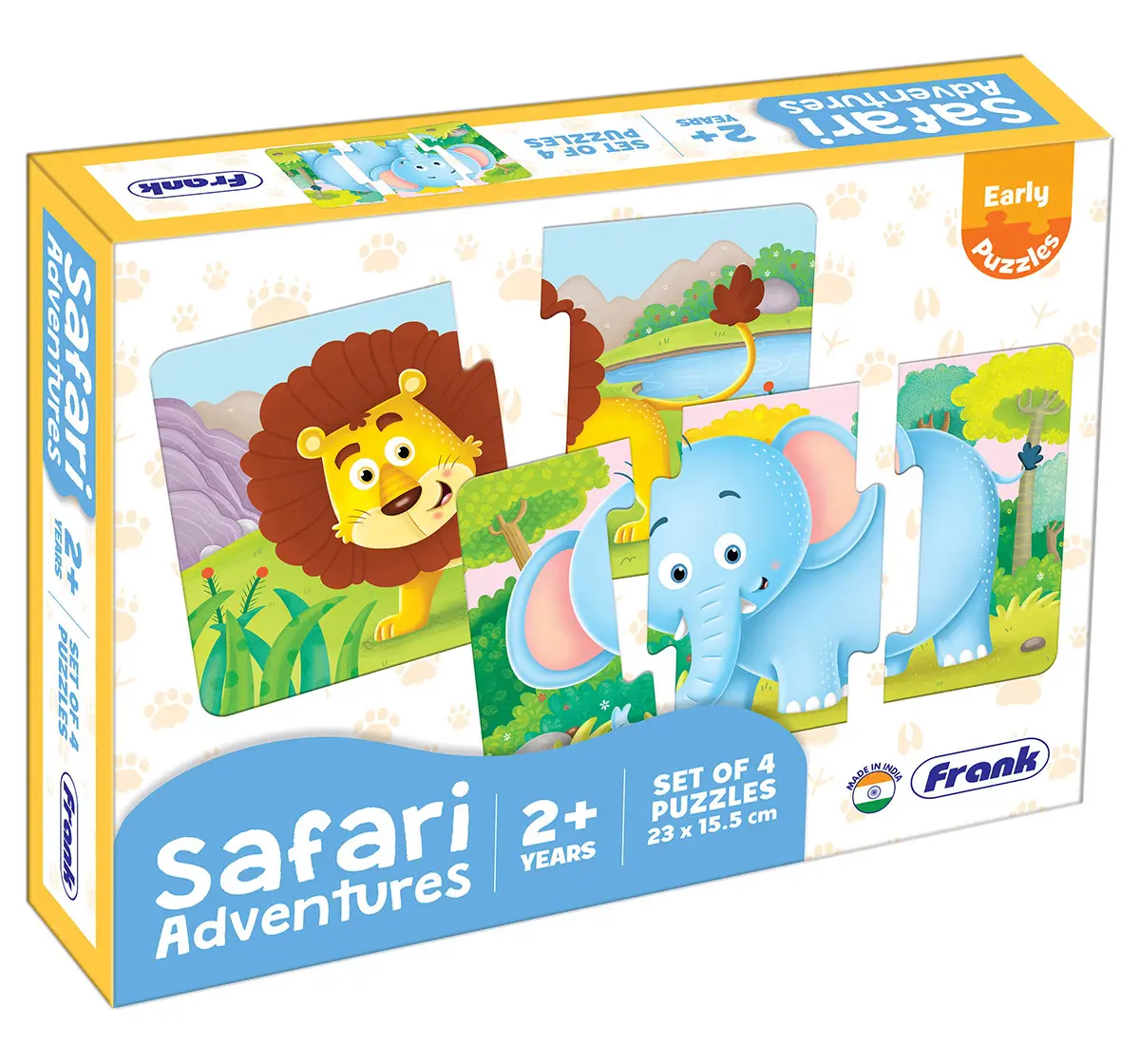 Frank Safari Adventures, A Set of 4 Puzzles, 2, 3, 4 & 5 Pieces, 2Y+