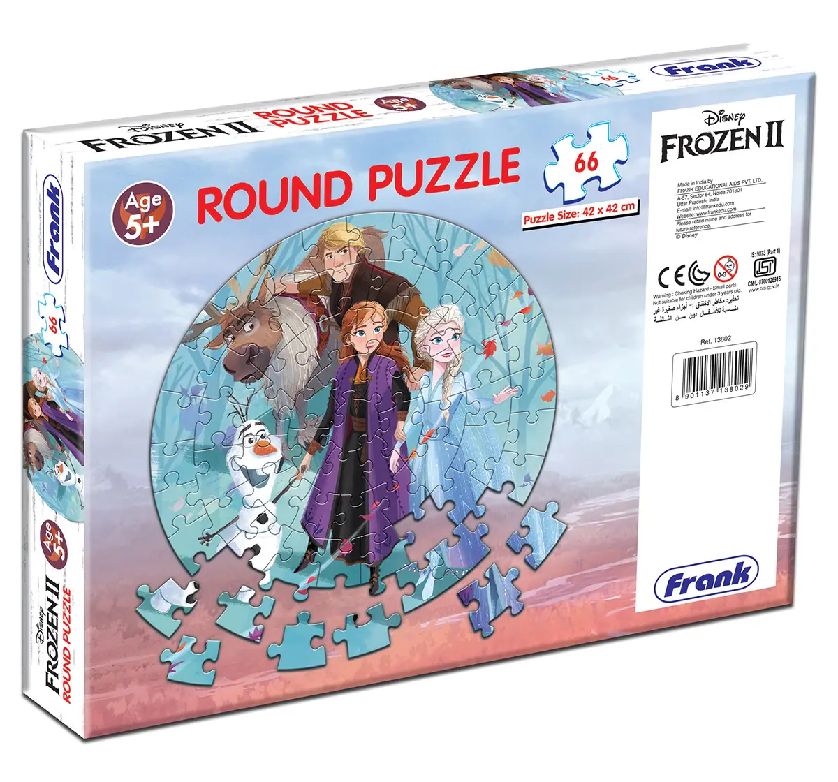 Frank Disney's Frozen 2, 66 Pieces Round Puzzle, 5Y+