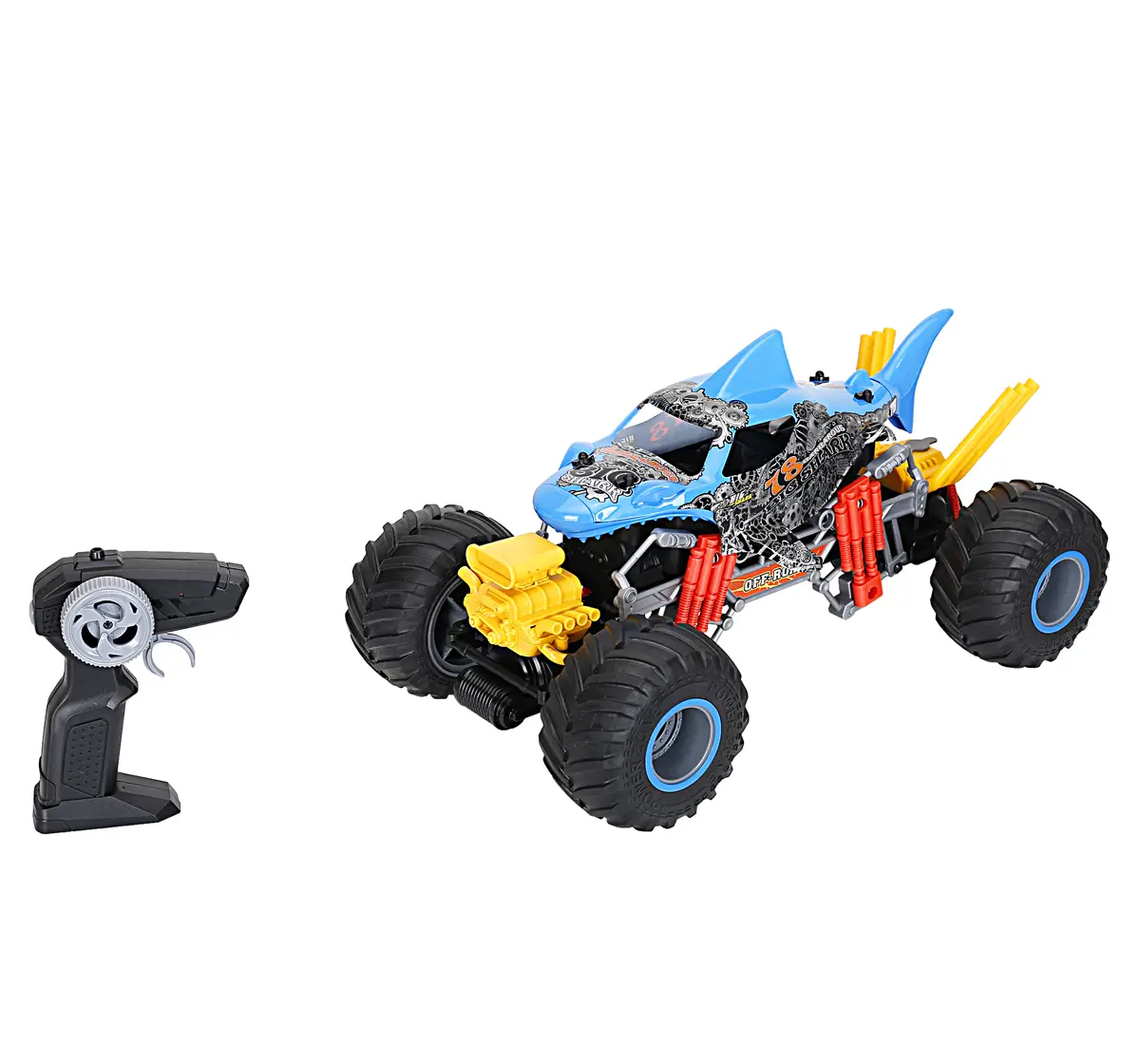 Ralleyz 2.4G 1:10 Shark With Smoking Blue Remote Control Car for kids 8Y+, Multicolour