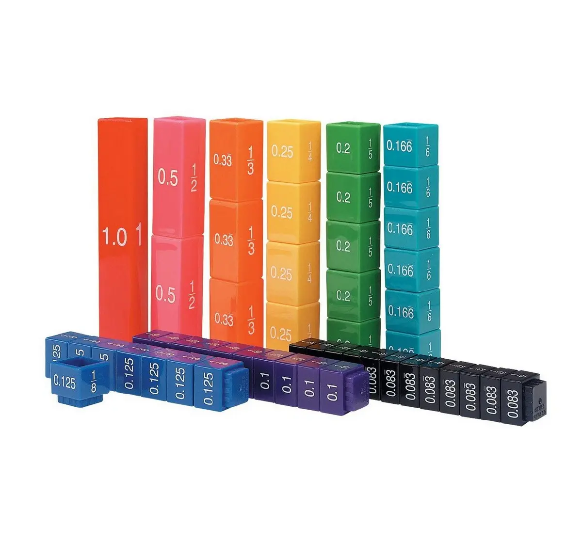 Learning Resources Stem Fraction Tower Equivalency Cubes Multicolor 6 To 14 Years